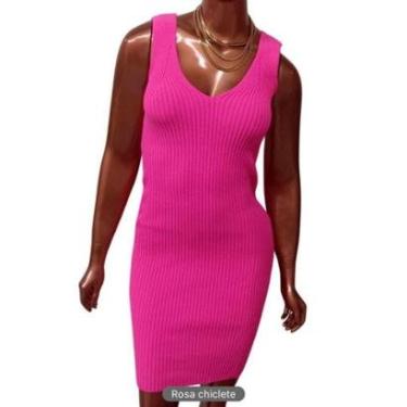 Imagem de Vestido feminino canelado alcinha regata moda verão tricot-Feminino