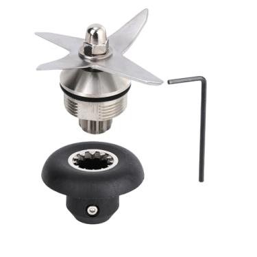 Imagem de 3un Peças Reposição Lâminas Liquidificador, Aço Inoxidável Lâmina Liquidificador com Chave & Kit de Soquete Acionamento para Vitamix Jarros 950 ml & 1890 ml (Preto, Prata)
