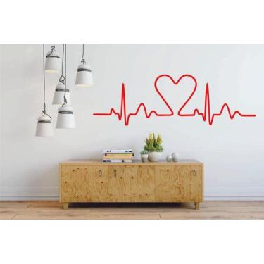 Imagem de Adesivo de Parede Decorativo Coração Batimento Cardiaco - V3 Shop