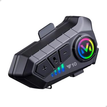 Imagem de Fone De Ouvido Para Capacete Bluetooth Headset Rgb Sem Fio Intercomunicador para Capacete com Redução de Ruído