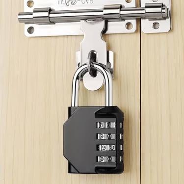 Imagem de Cadeado combinado, cadeado de combinação para armários de academia, cadeado de combinação de mostrador padrão, trava para armário de academia e esportes, caixa de ferramentas, estojo - preto