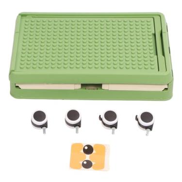 Imagem de Tnfeeon Rolling Toy Storage AM Bledable PP Material Com Bicicletas de Tampa Organizador para a Construção de Brinquedos Dobráveis ​​de Pedra para o Quarto de Crianças e Sala de Jogos (Verde)