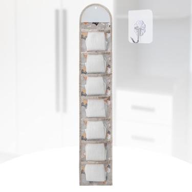 Imagem de Organizador de roupas íntimas penduradas com bolsos de malha - Armazenamento dobrável para sutiãs, meias, calcinhas - Tecido não tecido que economiza espaço (grades 5/7/10, bege/azul/rosa/verde)