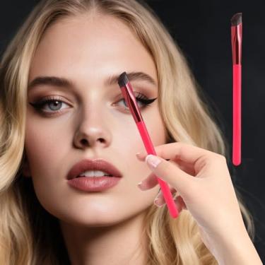 Imagem de Pincel de sobrancelha angular para sobrancelhas selvagens - Ferramenta de maquiagem multifuncional para modelar e ocultar, pacote de uma peça