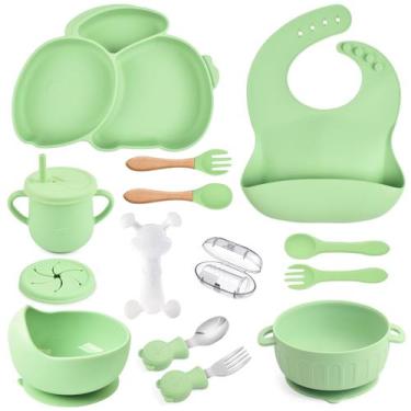 Imagem de Conjunto de alimentação de bebê de silicone mraisebossup 15 unidades v