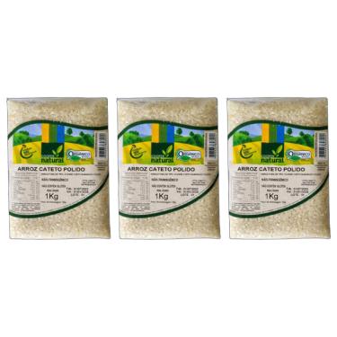 Imagem de Kit 3X: Arroz Cateto Polido Orgânico Coopernatural 1kg