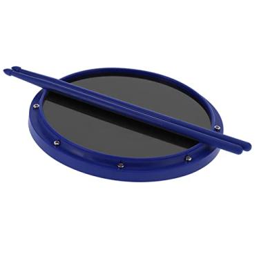 Imagem de XUXHOU Almofada de Tambor Mudo Com Cabeça de Fibra de Carbono e Tapete Antiderrapante de Absorção de Choque, Ideal para Treinamento de Percussão, 12 Polegadas (Azul)