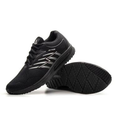 Imagem de Tênis Masculino Action Street Corrida Caminhada Leve Macio, 36, Preto