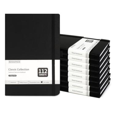 Imagem de KODAPAGE Black A5 Liend Journal Notebook, 7mm College Ruled Notepad, Journaling for Writing, Work, School, Travel and Note Taking, Hardcover 224 Pages (112 Sheets) 5.79 x 8.3 inches (8 Pack)