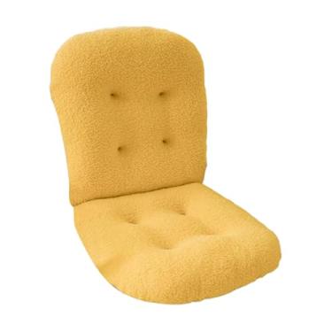 Imagem de IEUDNS Almofada para cadeira de mesa, com apoio alto para as costas, almofada para cadeira de escritório, para encosto de assento para sedentários, Amarelo