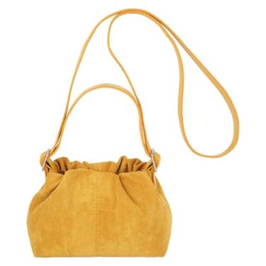 Imagem de Bolsa feminina pequena com rebites transversais em forma de coração bolsa de mão moderna bolsa de ombro com corrente, B - amarelo mostarda, 8*4.3*5.5inch