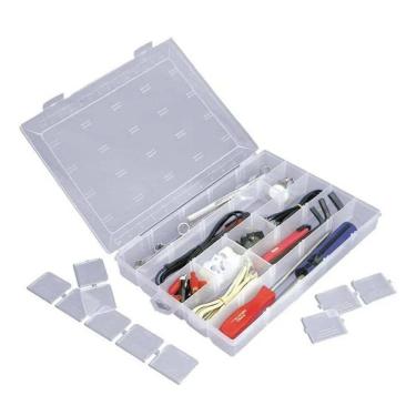 Imagem de 2X Caixa Organizadora Transparente Divisória Adaptável Multi