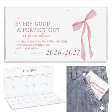 Imagem de ReliThick 17,8 cm x 16,5 cm 2026-2027 calendário de bolso para bolsa, agenda mensal pequena, caderno, capa de PVC, blocos de notas, presente de agradecimento, presente para mulheres, mãe, amigas