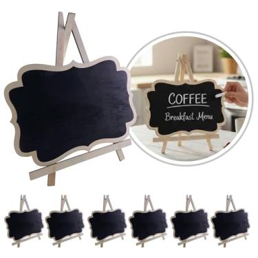 Imagem de Lousa Quadro Negro Decorativa com Cavalete de Madeira Mesa 35x30cm Festas Evento Restaurante Recados (6)