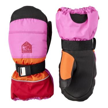 Imagem de Hestra Luva infantil CZone (2 a 11 anos), impermeável, à prova de vento e com isolamento térmico para esqui alpino e brincadeiras em clima frio - Cerise/laranja claro - 4