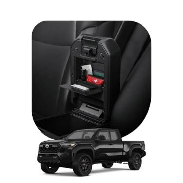Imagem de Spigen Caixa de armazenamento oculta para console central de um toque projetada para Toyota Tacoma 2025-2024