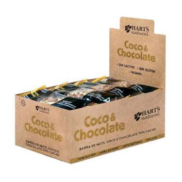 Imagem de Hart's Natural Barra Australia Coco & Chocolate 40g, Snack Proteico, Vegano, Sem Glúten e Açúcar, Caixa com 20 Unidades