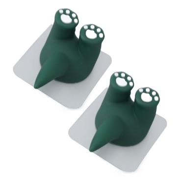 Imagem de Zerodis Suporte de Dentes de Dentes para Crianças 2pcs Montados na Parede Cute Desenho Animado Design de Animais de Banheiro Rack Com Cauda Exclusiva Sem Perfuração para Pincéis de Maquiagem de