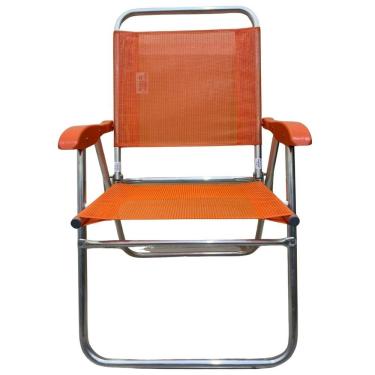Imagem de Cadeira De Praia Alta Sanete Encosto Alto Aluminio Ronchetti Laranja