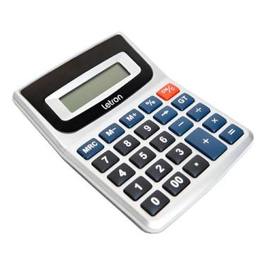 Imagem de Calculadora de mesa 12 digitos prata letron
