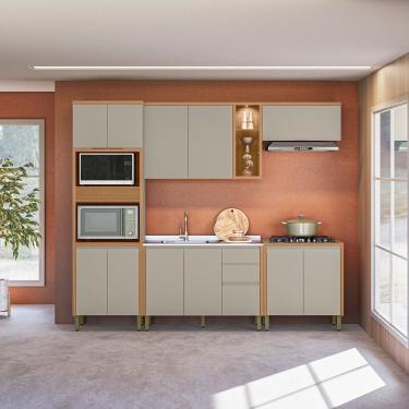 Imagem de Cozinha Completa 5 Peças Com Torre Quente Allure Jequitibá-gris Fosco