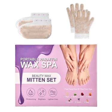 Imagem de KmaxShip 10-Minute Paraffin Hand & Foot Treatments, Self Contained Paraffin Wax Gloves and Booties Set for Intensive Hydration At Home (Collagen)
