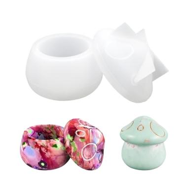 Imagem de Molde de silicone com tampa para fundição de resina epóxi, pote de doces DIY, caixa de joias, recipiente de armazenamento, kit de artesanato de decoração de casa, reutilizável