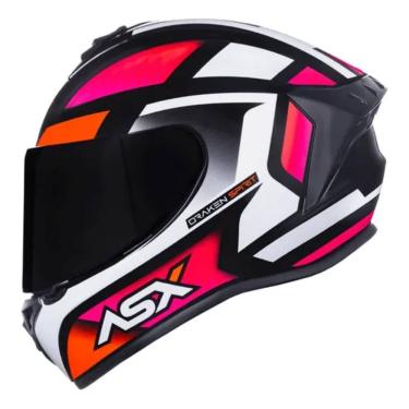 Imagem de Capacete ASX Draken Spirit Preto Rosa e Branco