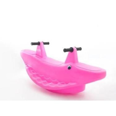 Imagem de Balanço Infantil Gangorra Jacare 2 Lugares Rosa - Diversão Kids 