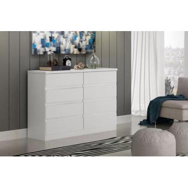 Imagem de Cômoda para Quarto 8 Gavetas - Bello-Branco - Móveis Novo Horizonte