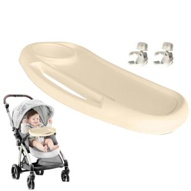Imagem de Bandeja de carrinho de bebê, bandeja de alimentos removível com suporte de copo, acessório reutilizável para carrinho de bebê, suprimentos de viagem portáteis para casa