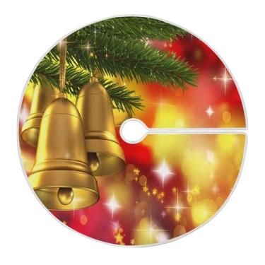 Imagem de SEHANY Saia para árvore de Natal, 122 cm, sinos de Natal, árvore vermelha, decoração de árvore de Natal, tapetes para decoração de festa de Natal em casa
