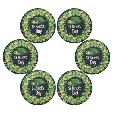 Imagem de ATTX Jogo americano de chapéu verde do dia de São Patrício para mesa de jantar, jogo americano de decoração do dia de São Patrício, tapetes para mesa de cozinha para 6#267