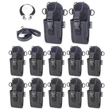 Imagem de Zeadio Coldre de rádio bidirecional versátil com alça removível para walkie talkie - bolsa de rádio durável e suporte para atividades ao ar livre (ZNC-J, pacote com 12)
