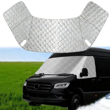 Imagem de KDOWES Capa de para-brisa para trailer compatível com Dodge ou Mercedes Sprinter 2006-2018 RV para janela frontal para motorhome para-sol/cobertura de neve (para Dodge ou Mercedes Sprinter 2006-2018)