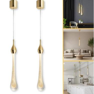 Imagem de Kit 2 Pendente Cristal Bolhas Gota Luminária Cabeceira Led