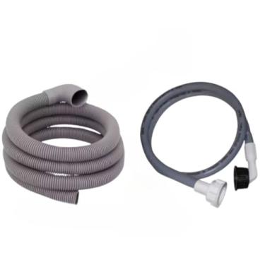 Imagem de Mangueira de saída de água de 2 metros ou 3 metros e mangueira de entrada da máquina de lavar roupa: 1,20 metros, 1,40 metros, 2 metros ou 3 metros(1 Kit Mang Sai 2+ Entrada 3 M)