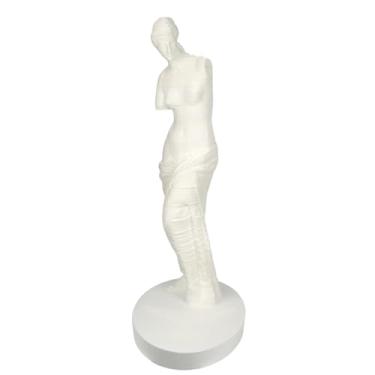 Imagem de Poste para arranhar gatos inspirado na arte Venus de Milo, design de escultura clássica branca, móveis internos premium para gatos, arranhador de estátua decorativa com base durável