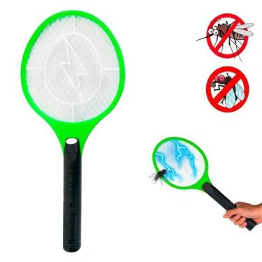 Imagem de Raquete Elétrica Mata Mosquitos Pernilongos Dengue Fácil Uso