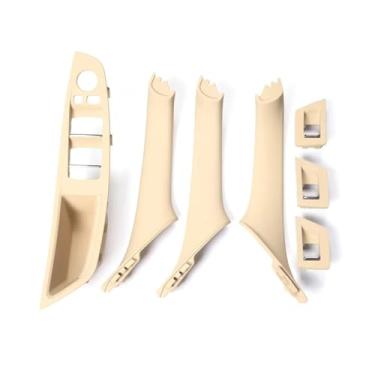 Imagem de Conjunto de puxadores de acabamento do painel do apoio de braço da porta dianteira interna, compatível com BMW Série 5 F10 F11 F18 520i 523i 525i 528i 535i(Beige)