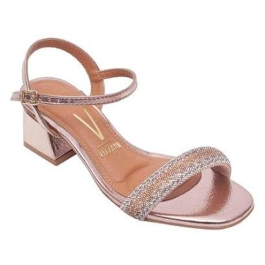 Imagem de Sandália Feminina Casual Metalizada Vizzano Salto Baixo Bloco 6428.339 Linha Festa-Feminino