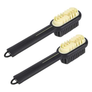 Imagem de Fukaisu 2 Escova 2 em 1 para Sapatos de Camurça, Borracha Polimento Sapatos com cerdas Macias Ferramenta Polir Camurça Escova Limpeza para Tênis de Crepe e Nobuck (Preta)