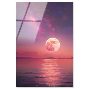 Imagem de Arte de parede de astronauta com impressão acrílica Shimmering Sea I da Art Remedy, pronta para pendurar, 25 x 38 cm