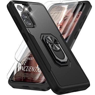 Imagem de Capa para Galaxy S21 Plus, capa para Samsung S21 Plus, pacote com 2, protetor de tela curva 3D, YmhxcY [nível militar] suporte de anel de dedo de 360°, capa protetora à prova de choque para Samsung