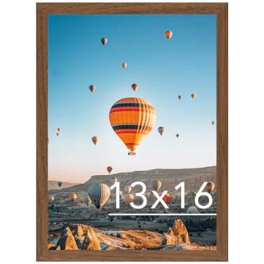 Imagem de JCJMY Moldura marrom de 33 x 40 cm, para pendurar na parede, horizontal ou verticalmente, porta-retrato de galeria de 33 x 40,6 cm com acrílico resistente a estilhaçamento, marrom