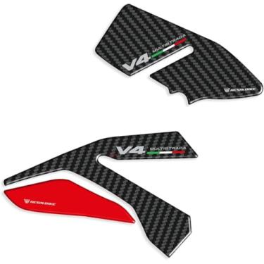 Imagem de Resin Bike Adesivos 3D de motocicleta compatíveis com Ducati Multistrada V4-V4s 2025. Almofada de calcanhar de aderência de proteção de bicicleta contra batidas e arranhões. Par de adesivos de resina