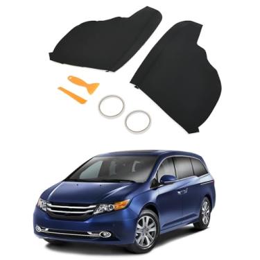 Imagem de KUAFU Capa de apoio de braço para painel de porta compatível com Honda Odyssey 2011-2017 capa de estofamento de apoio de braço para porta dianteira PVC preto - 2 peças