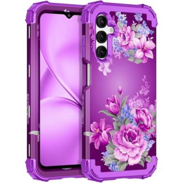 Imagem de Rancase Compatível com Galaxy A16 5G, capa protetora resistente à prova de choque de três camadas de plástico rígido + capa protetora de borracha de silicone macio para Samsung Galaxy A16 5G, rosa