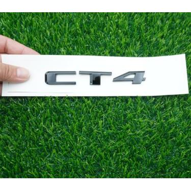 Imagem de 1 peça CT4 Emblema traseiro porta-malas Decklid letra 3D crachá placa de identificação decalque esportivo substituição para CT4 (preto brilhante)