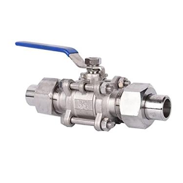 Imagem de VTGVVVTR Válvula esférica de três peças de aço inoxidável de 1/5.1 cm 3/10.2 cm 2.5 cm Válvula esférica soldada de três peças com fio externo duplo válvula de esfera soldada (1,5 polegadas)